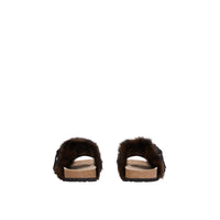 Sandales en cuir et fausse fourrure - Black