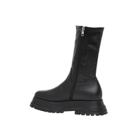 Bottines en cuir et cuir d'agneau - Black