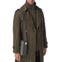 Petit sac Messenger en cuir grainé - Poplar Green & Black