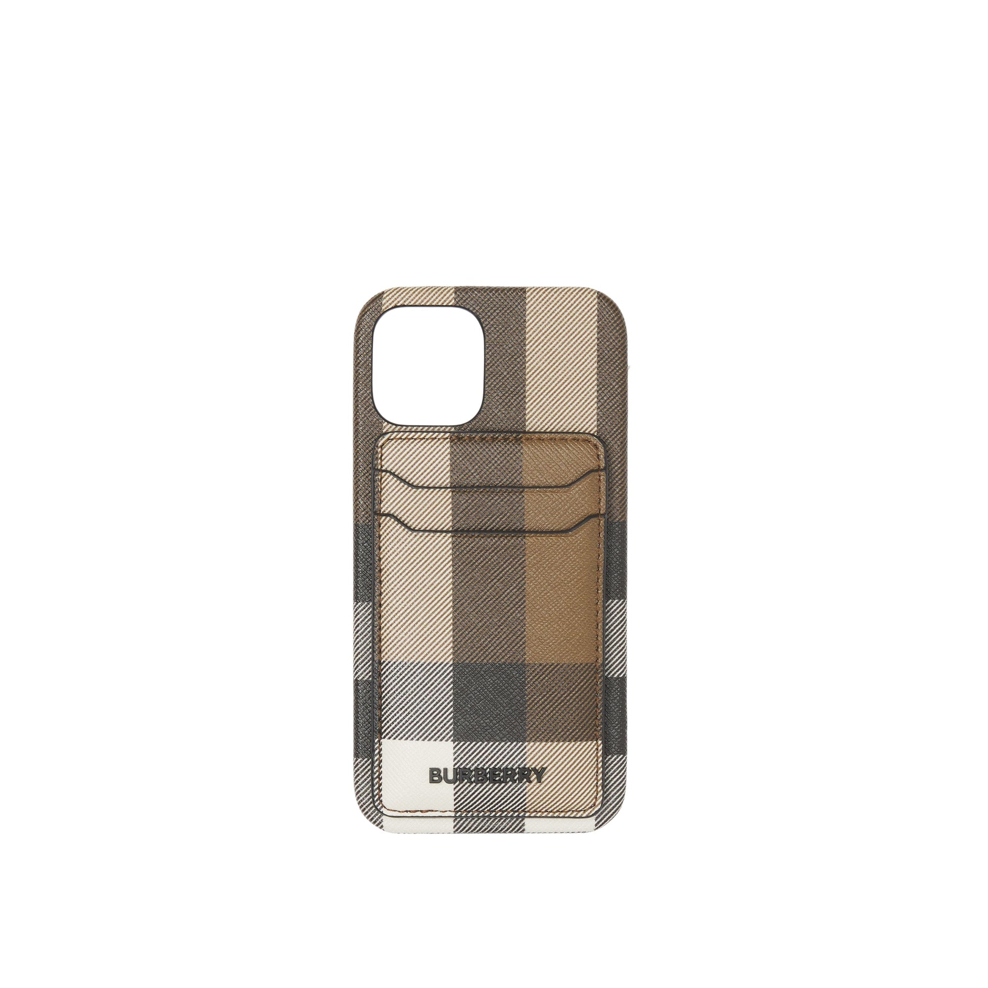 Porte-cartes pour iPhone 12 Pro check - Dark Birch Brown