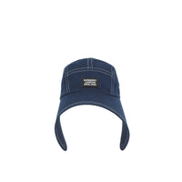 Casquette en denim à bords larges avec logo - Blue