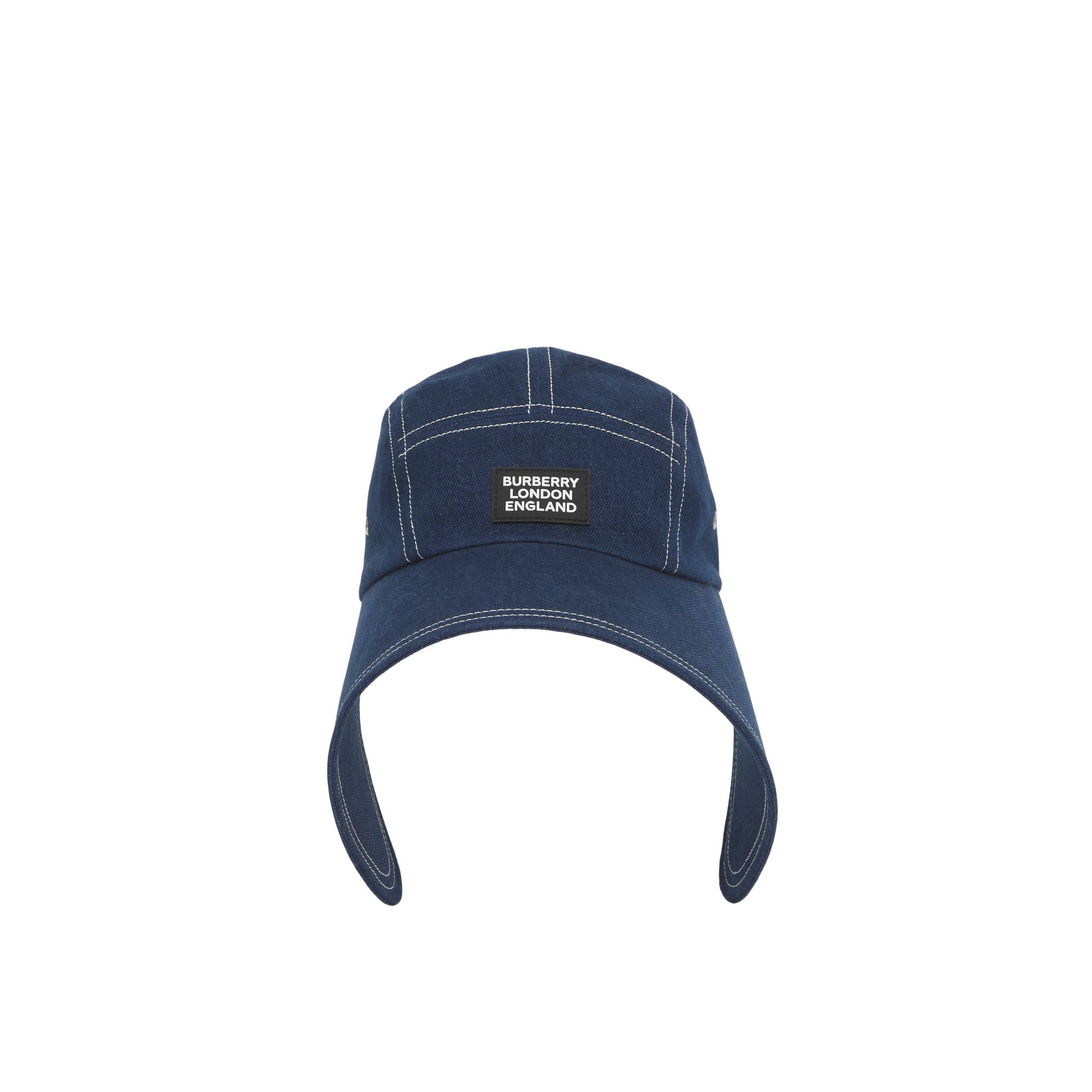 Casquette en denim à bords larges avec logo - Blue