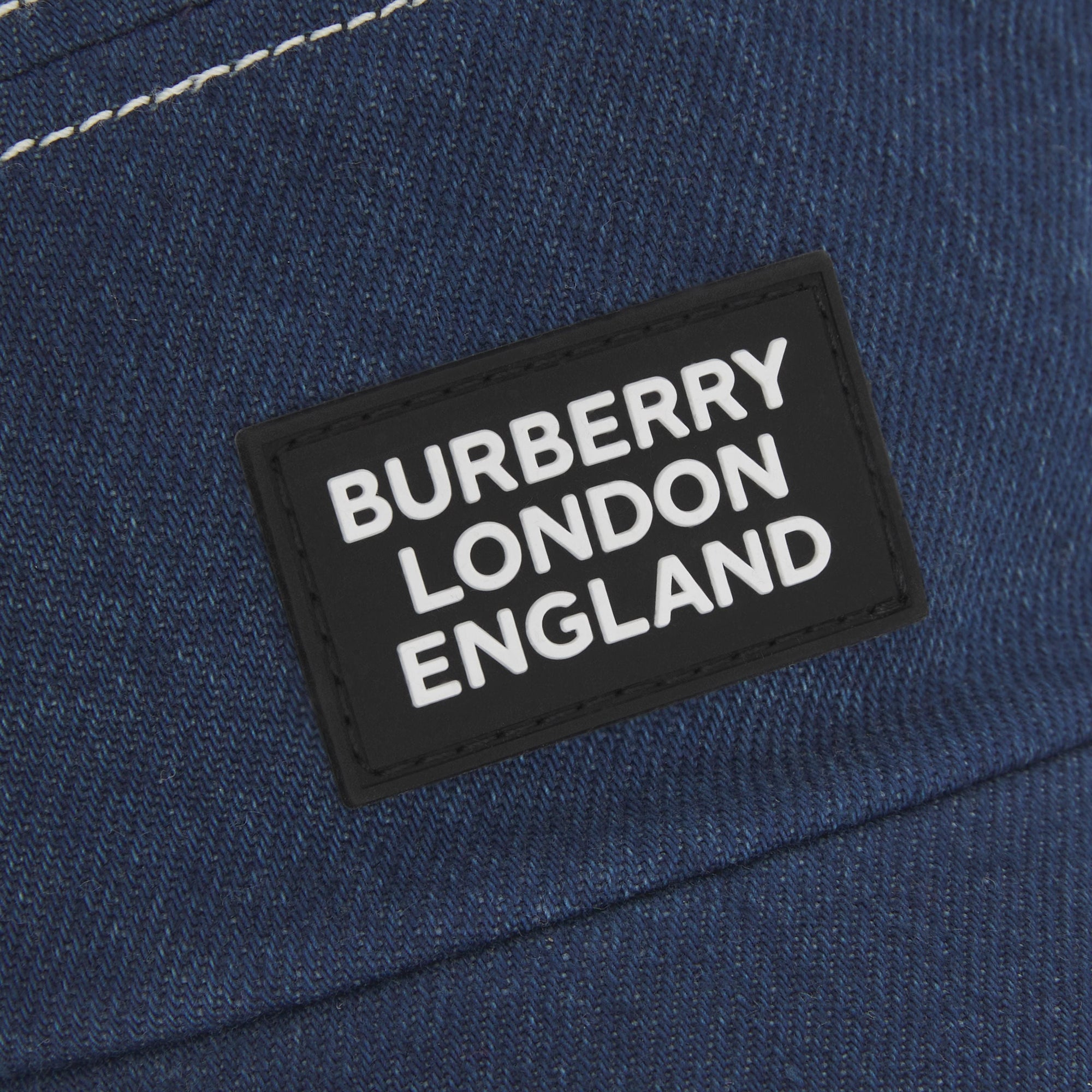 Casquette en denim à bords larges avec logo - Blue