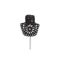 Chapeau de pêcheur en broderie anglaise et gabardine de coton - Black