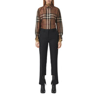 Chemise en sergé de soie check - Birch Brown