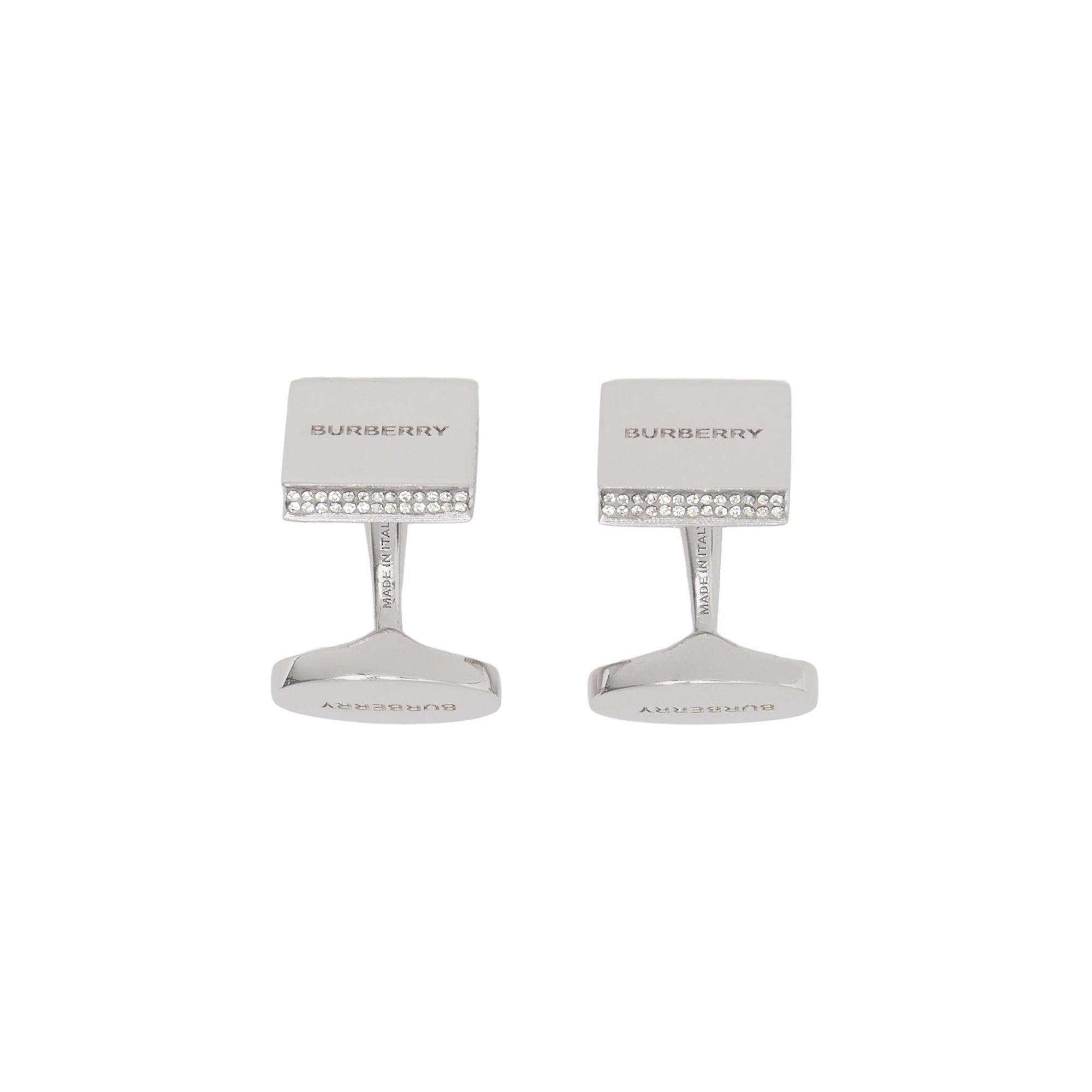 Boutons de manchette plaqués palladium avec cristaux - Palladio & Crystal