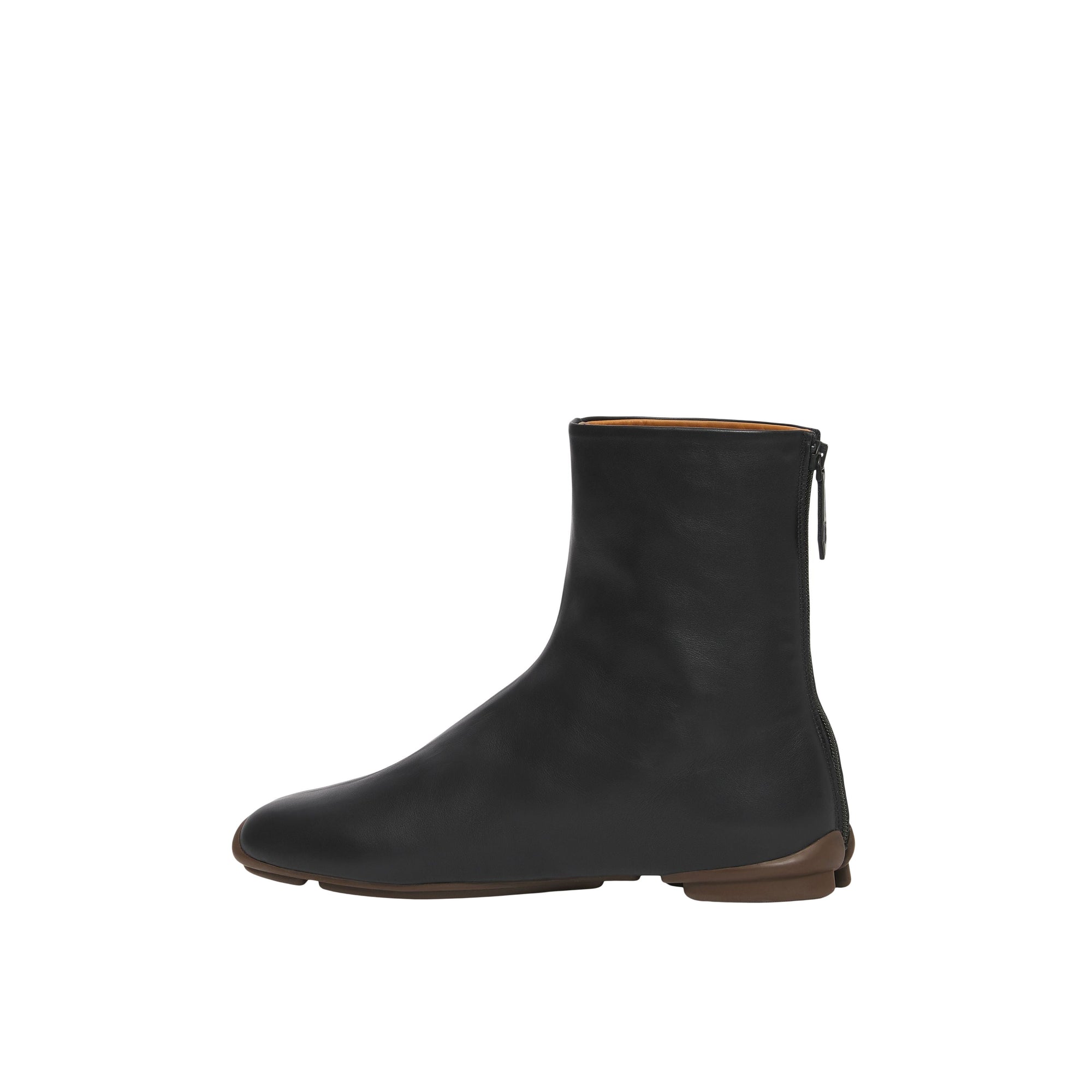 Bottines façon chaussettes en cuir Phoenix - Black & Ebony Brown