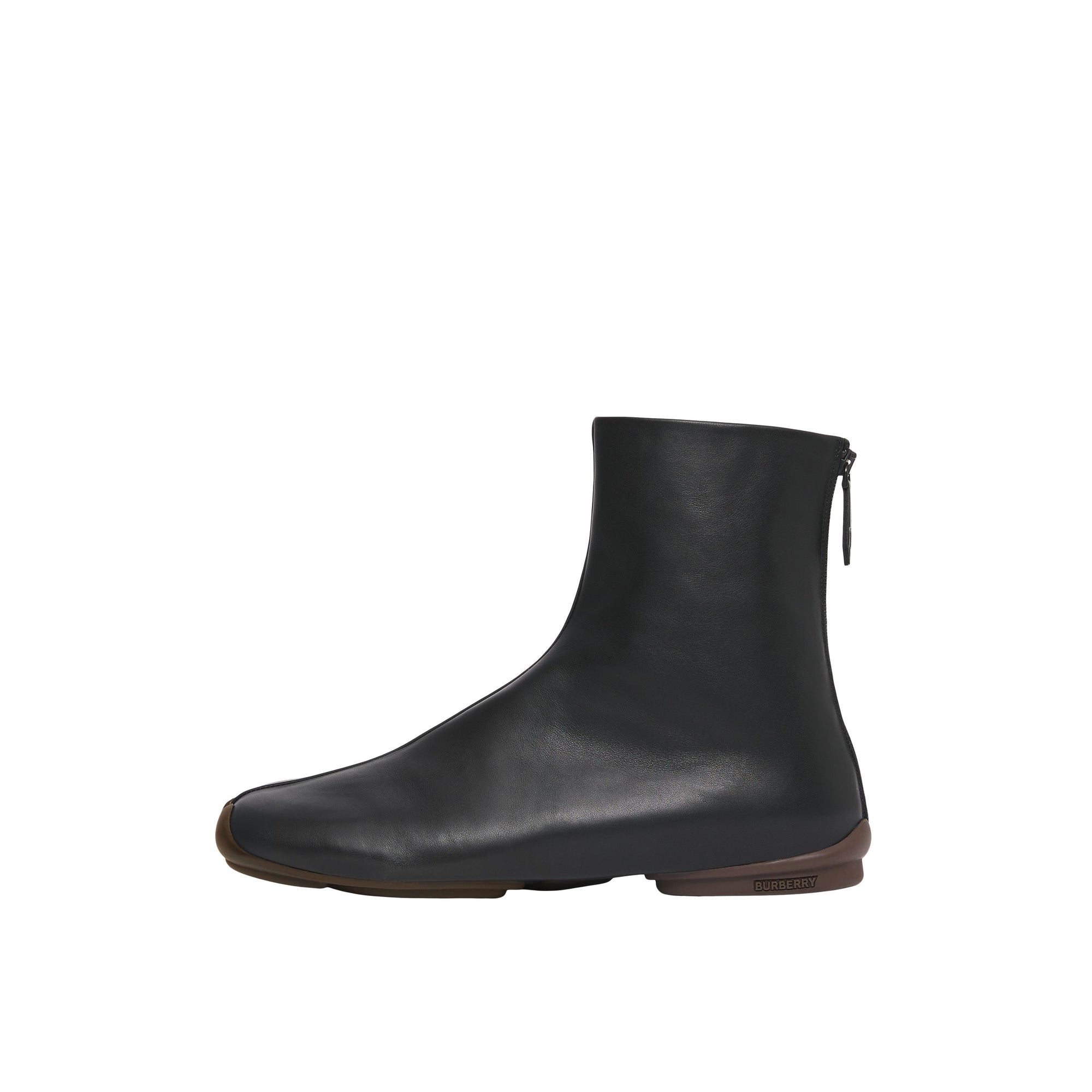 Bottines façon chaussettes en cuir Phoenix - Black & Ebony Brown