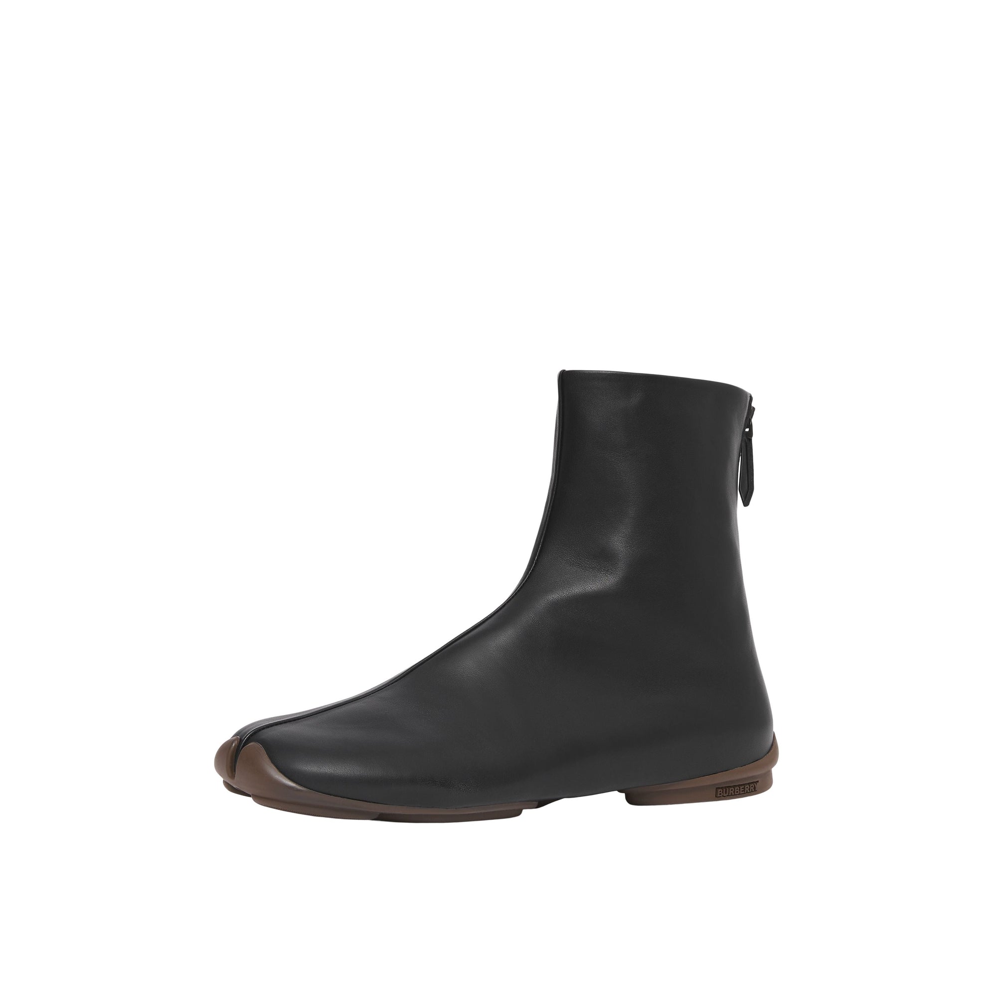 Bottines façon chaussettes en cuir Phoenix - Black & Ebony Brown