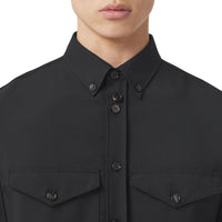 Robe chemise plissée en mohair et laine - Black
