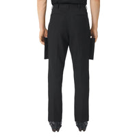 Pantalon de costume en laine grain de poudre avec panneaux - Black