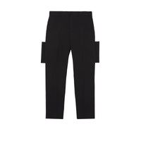 Pantalon de costume en laine grain de poudre avec panneaux - Black