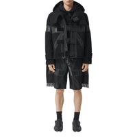 Short ajusté en laine grain de poudre à imprimé drapeau - Black