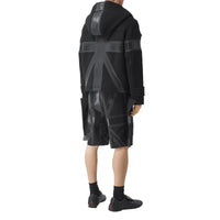 Short ajusté en laine grain de poudre à imprimé drapeau - Black