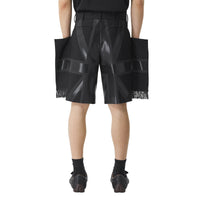 Short ajusté en laine grain de poudre à imprimé drapeau - Black