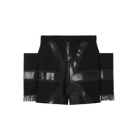 Short ajusté en laine grain de poudre à imprimé drapeau - Black