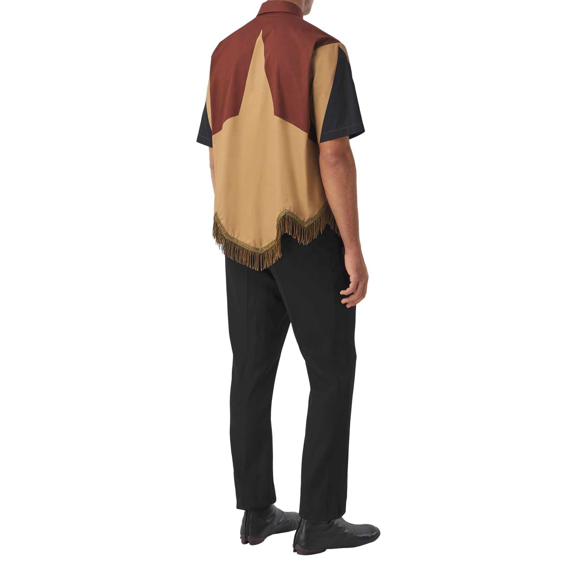 Chemise tunique en coton à imprimé géométrique - Khaki