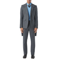 Pantalon de costume en laine et ramie avec panneaux - Tempest Grey