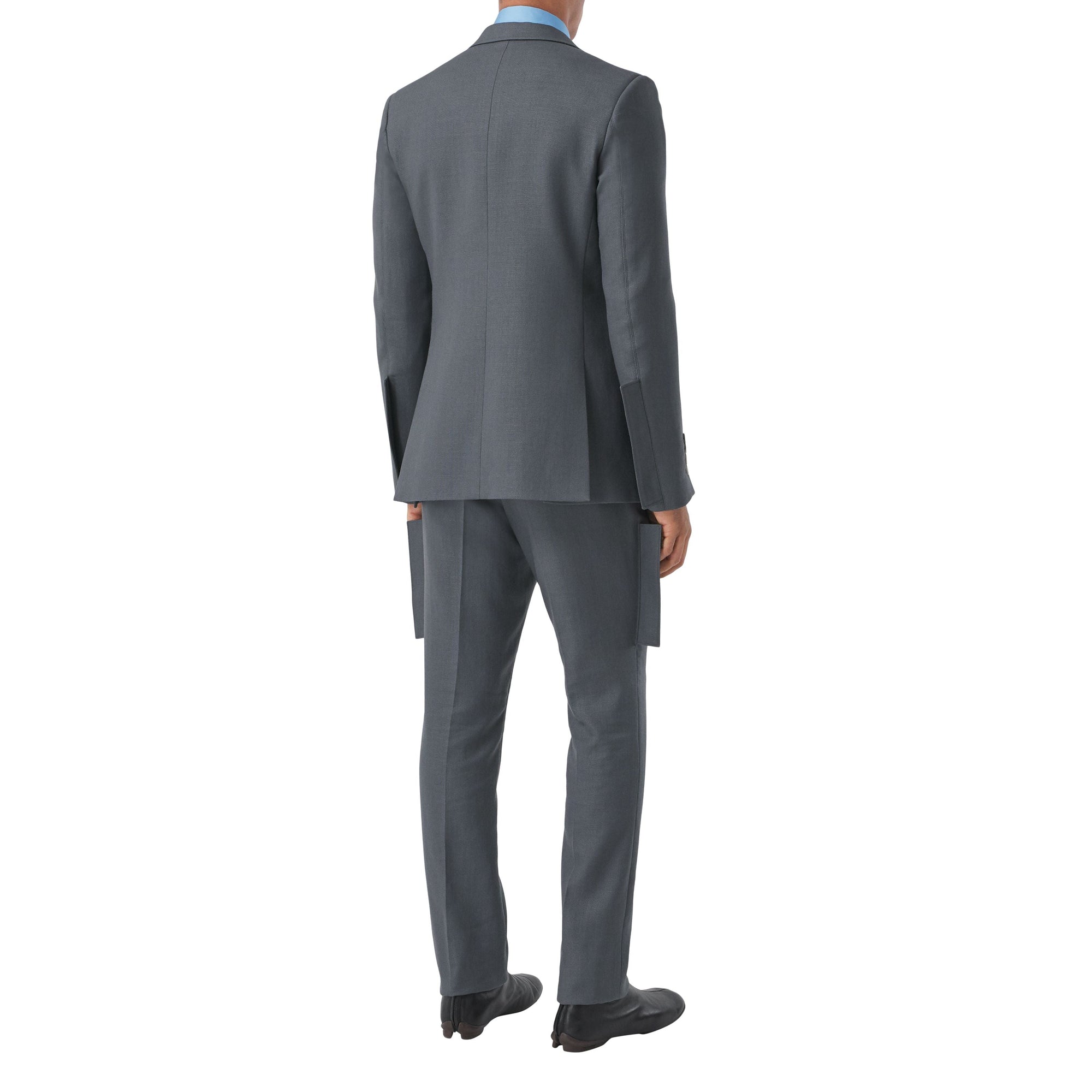 Pantalon de costume en laine et ramie avec panneaux - Tempest Grey