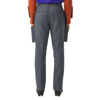 Pantalon de costume en laine et ramie avec panneaux - Tempest Grey