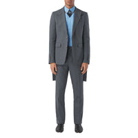Pantalon de costume en laine et ramie avec panneaux - Tempest Grey