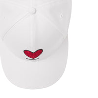 Casquette de baseball en gabardine de coton à motif cœur - White