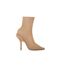 Bottines façon chaussettes en tulle stretch - Beige
