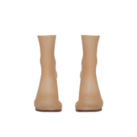 Bottines façon chaussettes en tulle stretch - Beige