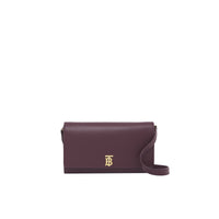 Portefeuille en cuir Monogram avec sangle amovible - Deep Maroon