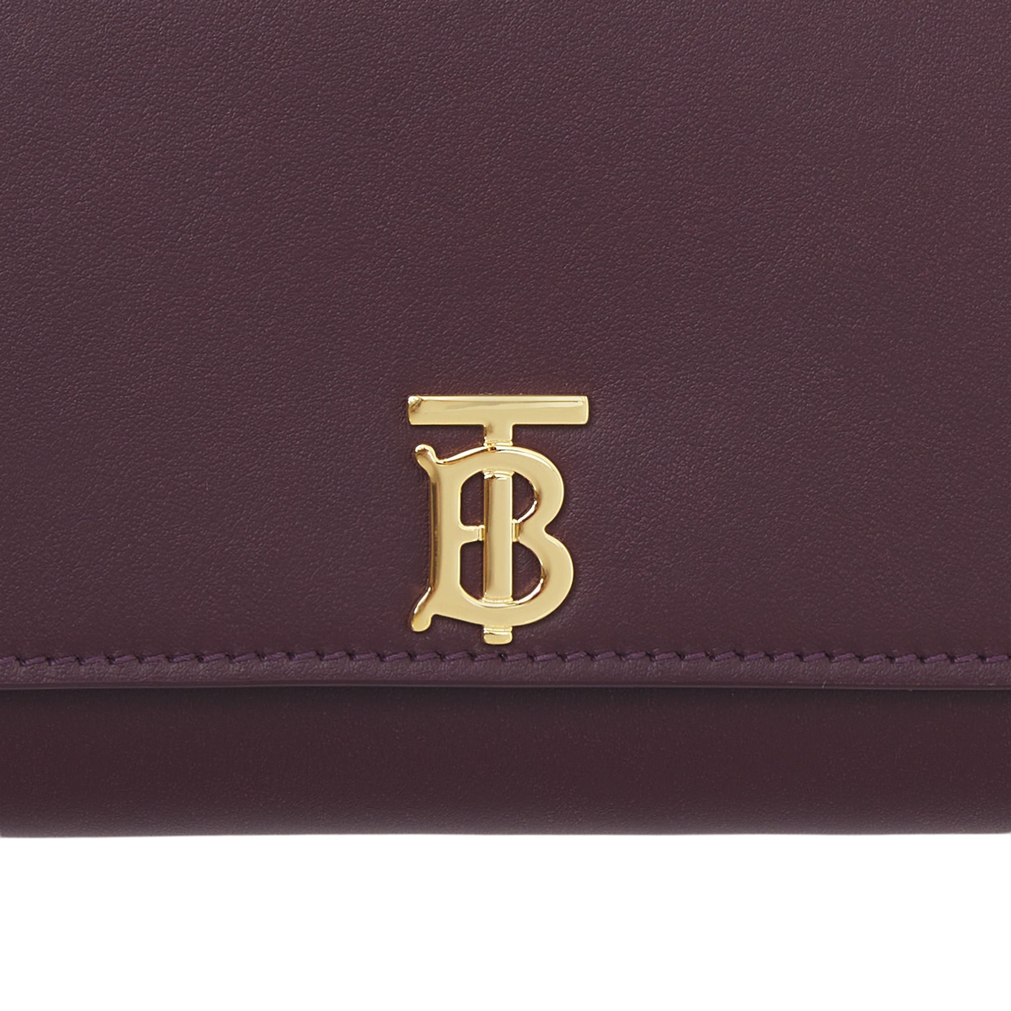 Portefeuille en cuir Monogram avec sangle amovible - Deep Maroon