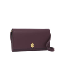 Portefeuille en cuir Monogram avec sangle amovible - Deep Maroon