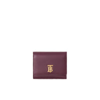 Petit portefeuille à rabat en cuir Monogram - Deep Maroon