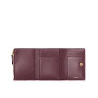 Petit portefeuille à rabat en cuir Monogram - Deep Maroon