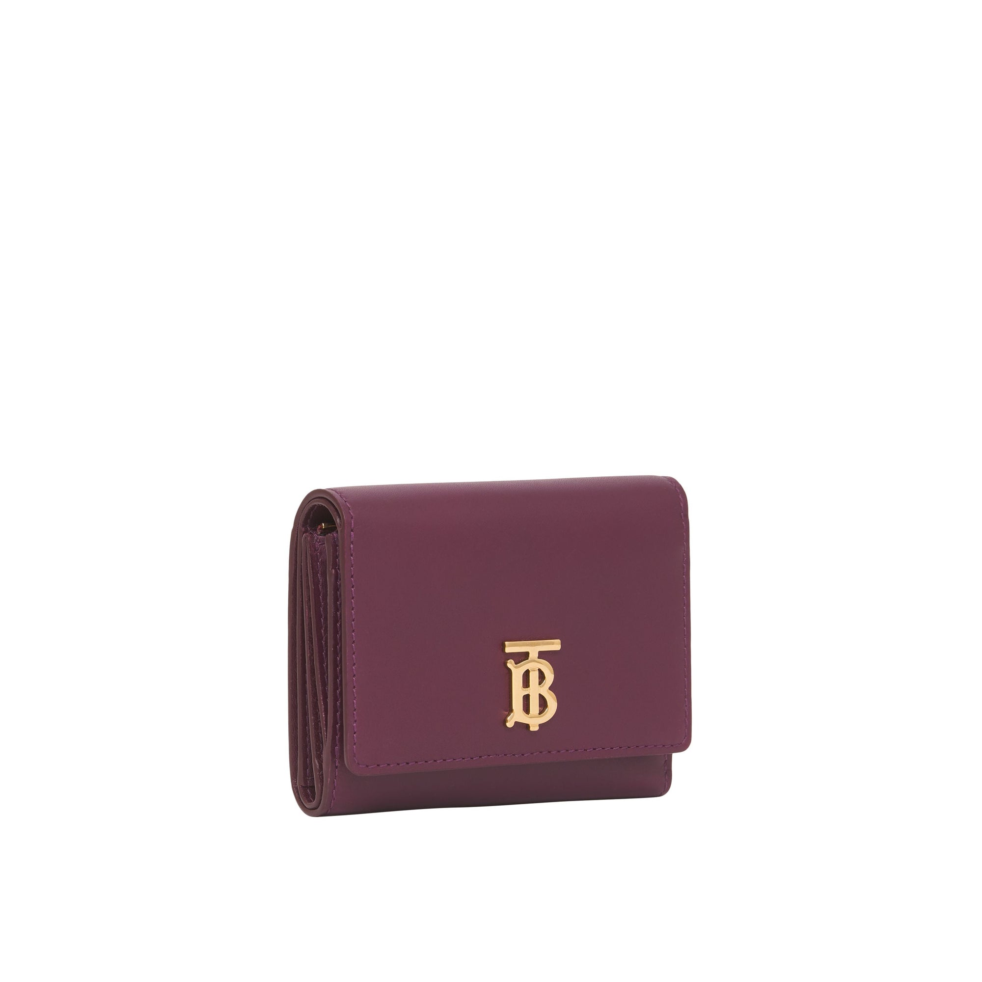 Petit portefeuille à rabat en cuir Monogram - Deep Maroon