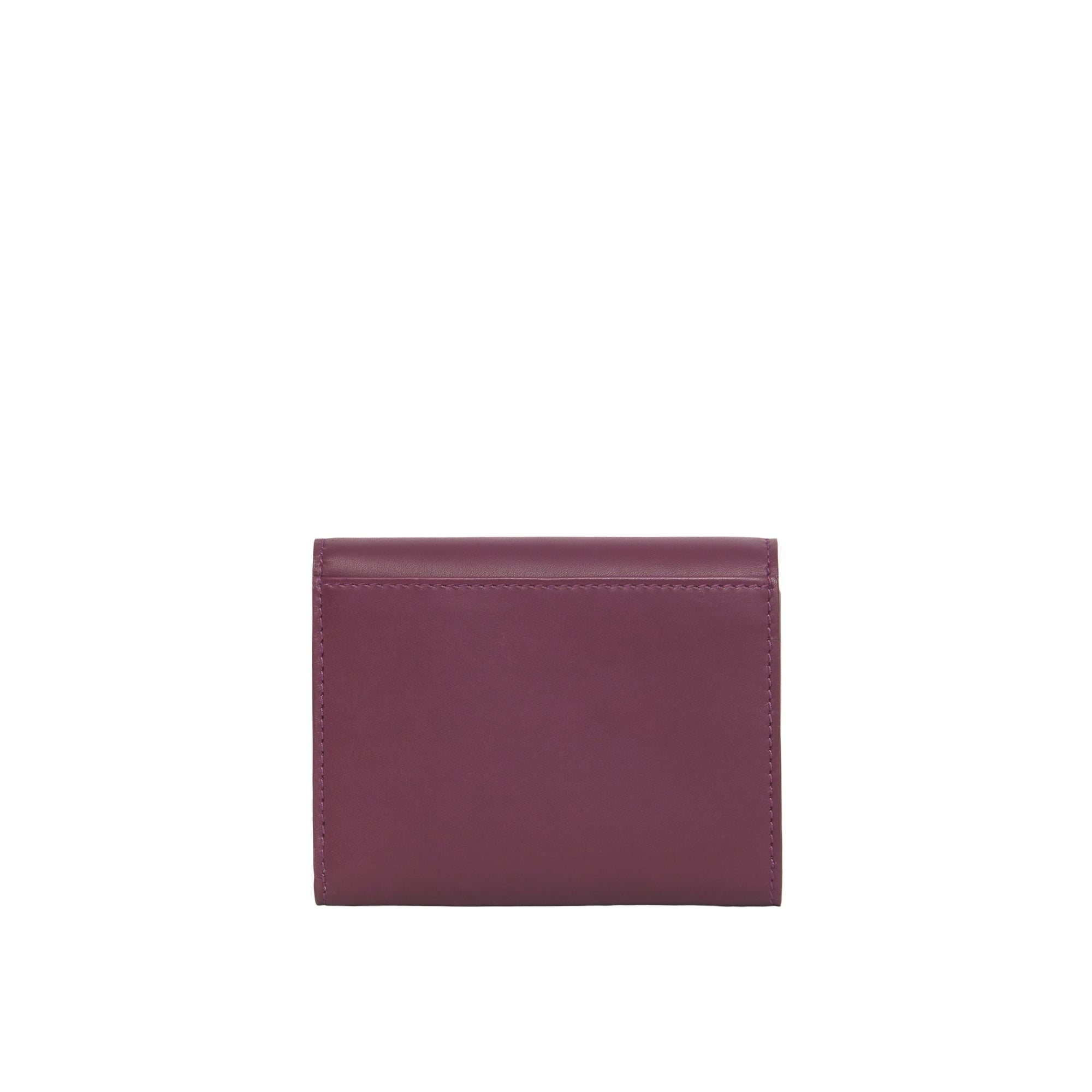 Petit portefeuille à rabat en cuir Monogram - Deep Maroon