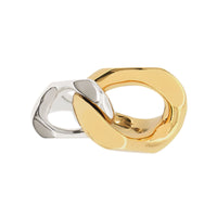 Bague à maillon plaquée or et palladium - Palladio & Light Gold