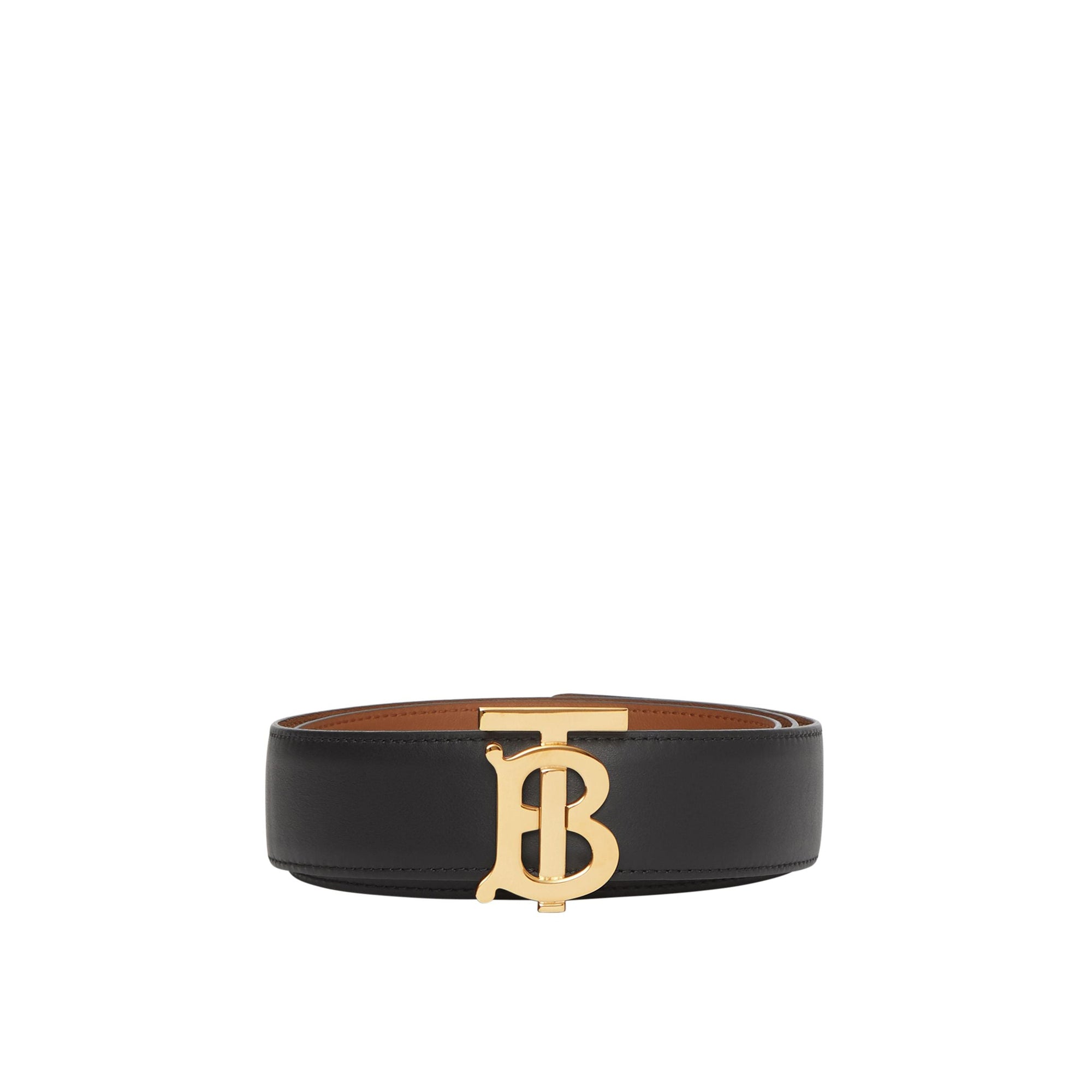 Ceinture réversible en cuir Monogram - Black & Malt Brown