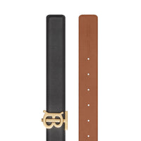 Ceinture réversible en cuir Monogram - Black & Malt Brown