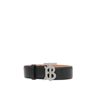 Ceinture en cuir Monogram - Black & Palladio