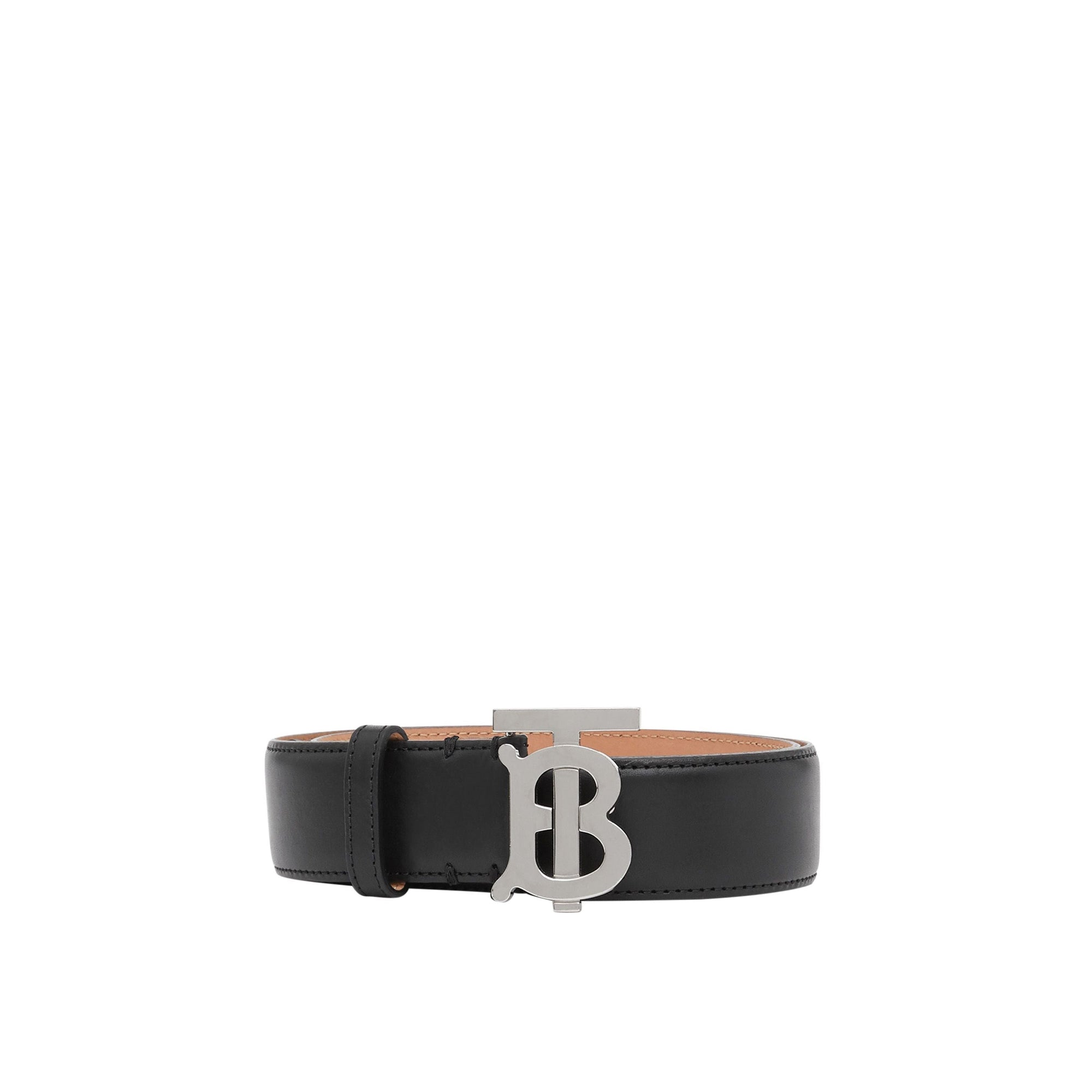 Ceinture en cuir Monogram - Black & Palladio