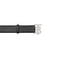 Ceinture en cuir Monogram - Black & Palladio