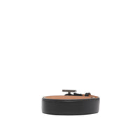 Ceinture en cuir Monogram - Black & Palladio