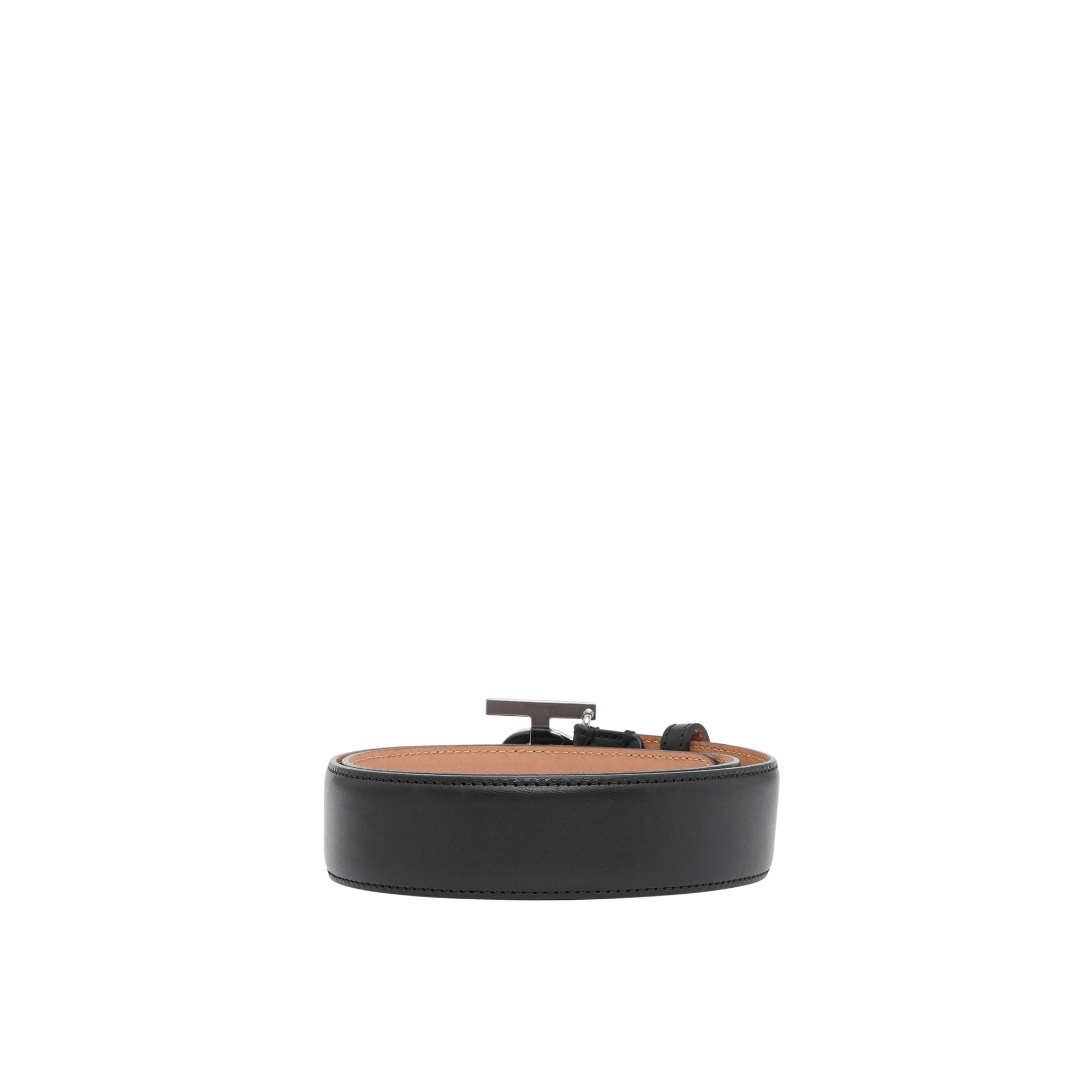 Ceinture en cuir Monogram - Black & Palladio