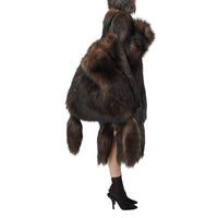 Grand sac Astra en fausse fourrure - Dark Brown