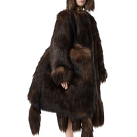 Grand sac Astra en fausse fourrure - Dark Brown