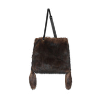 Grand sac Astra en fausse fourrure - Dark Brown