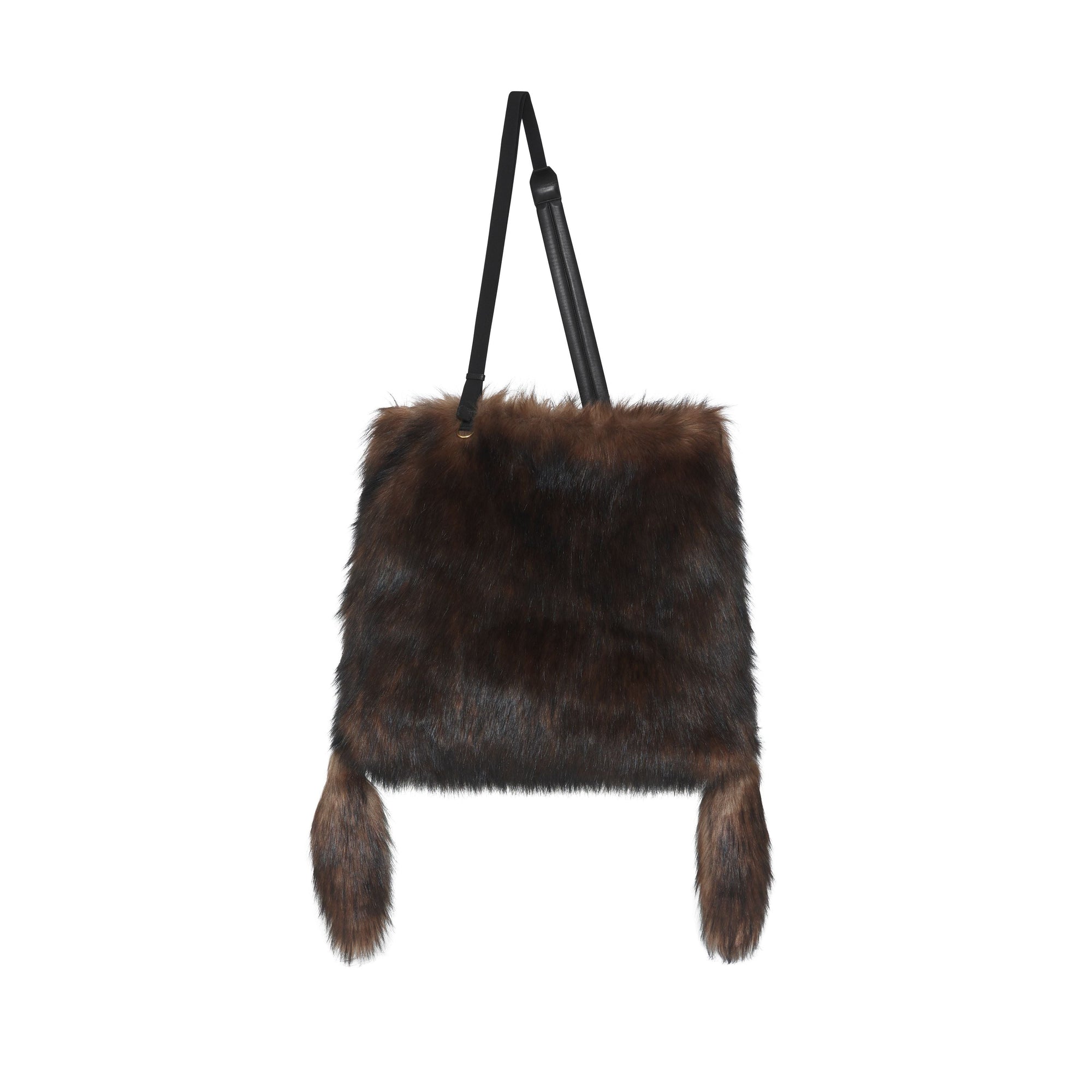 Grand sac Astra en fausse fourrure - Dark Brown