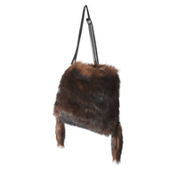 Grand sac Astra en fausse fourrure - Dark Brown