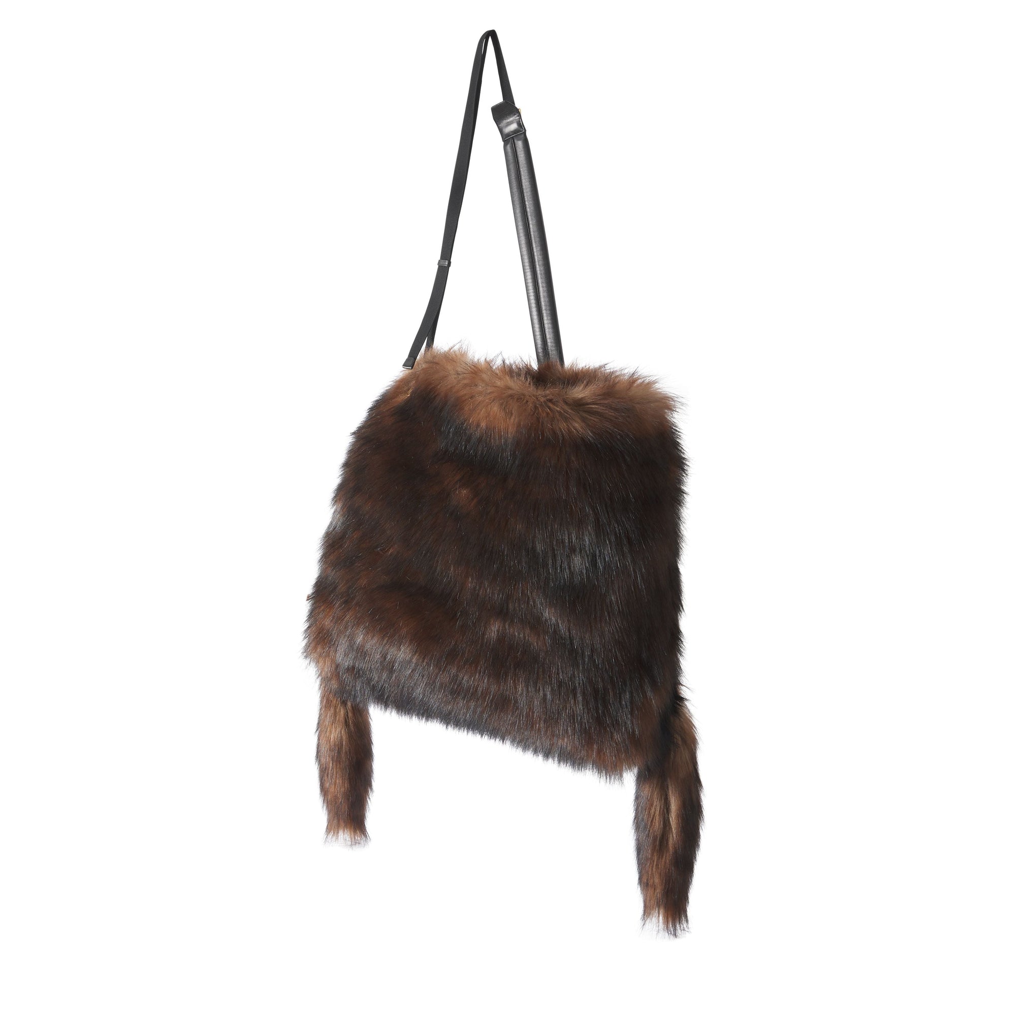 Grand sac Astra en fausse fourrure - Dark Brown