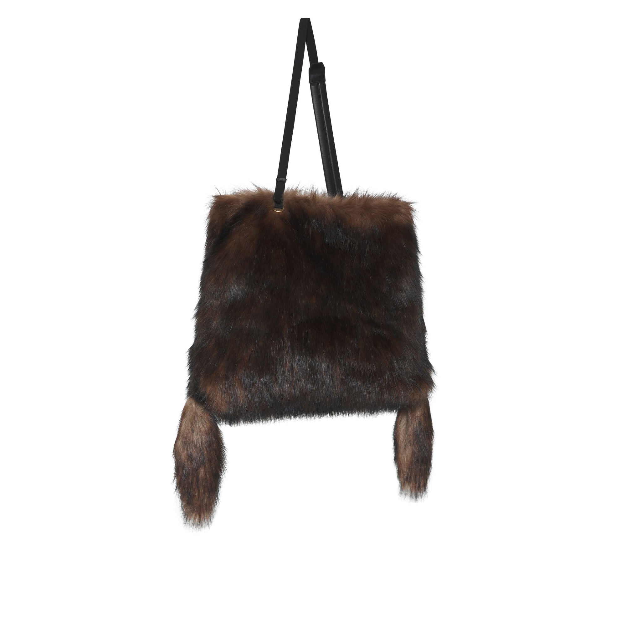 Grand sac Astra en fausse fourrure - Dark Brown